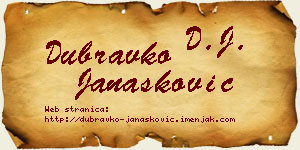 Dubravko Janašković vizit kartica